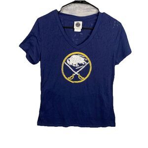 BUFFALO SABRES HOCKEY‎ NHL WOMEN’S SHIRT BURNOUT SIZE MEDIUM SHORT SLEEVE